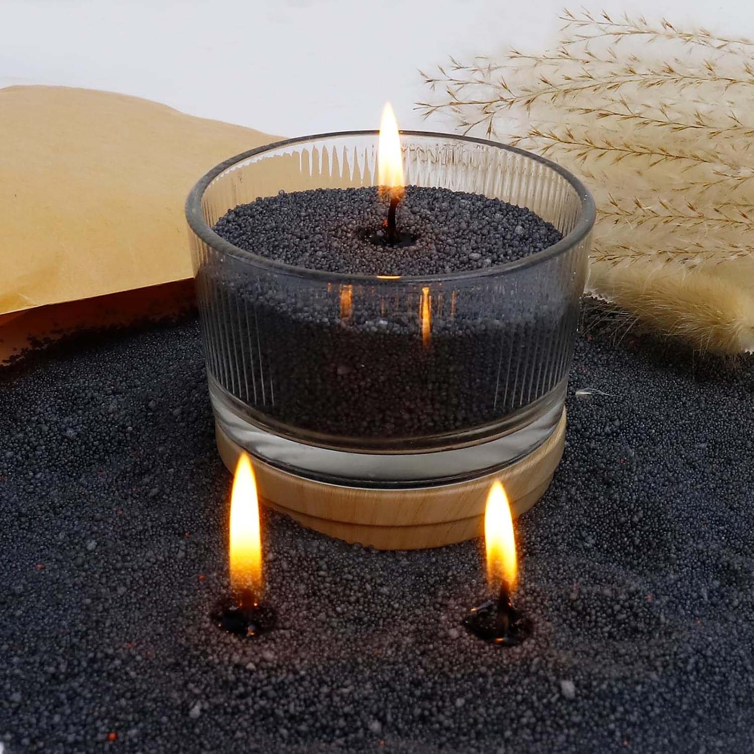 Candle Supplies Wholesale - Pasir Lilin Hitam dengan Sumbu, 200g