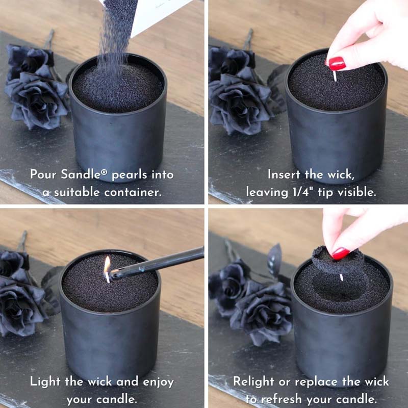 Pasir Lilin Hitam dengan Sumbu - Candle Supplies Wholesale ulasan dan harga