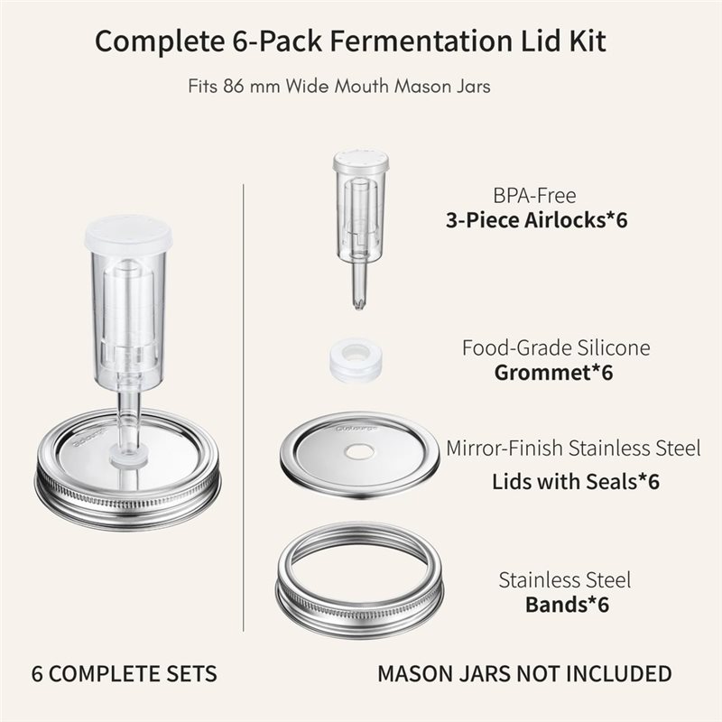 Tutup Fermentasi DTEW Untuk St - Mason Jar 8Oz ulasan dan harga
